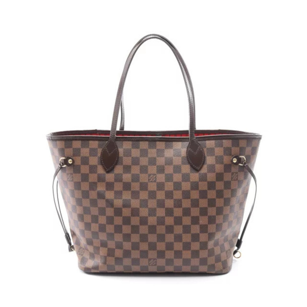 Louis Vuitton Neverfull Tote Bag Canvas Leather Damier Brown